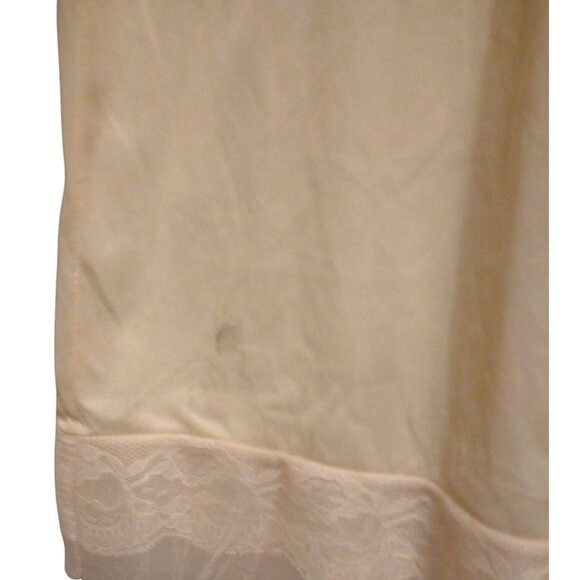 Vintage Cream Full Slip With Lace Details Adjustable Straps Womens Lingerie Unde - Picture 11 of 11
